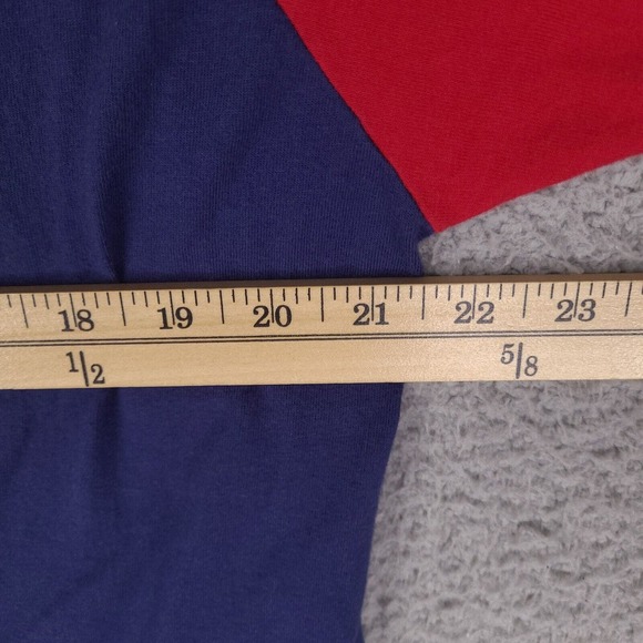 Croxbie & Chill T-Shirt Mens XL Blue Red Raglan Athletic Department - Picture 9 of 11
